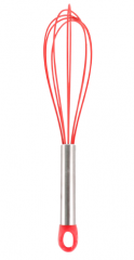 Silicone whisk with ss handle and silicone hang ring
