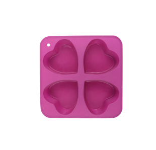 Silicone Heart Mold Heart Shaped Cake Pans Muffin Cupcake Mold Tray for Jelly Pudding Jello Soap 4 Cavity