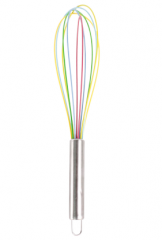 Silicone multicolor Whisk with SS handle,Very Sturdy Kitchen Stainless Steel Balloon Wire Set