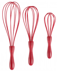 Silicone Whisk with PP handle Balloon Wire Set Egg Beater for for Blending Whisking Beating Stirring Cooking Baking,