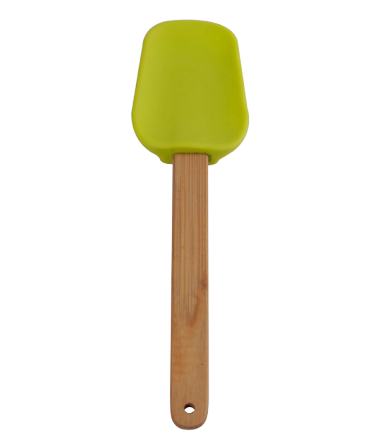 Silicone spoon with wooden handle