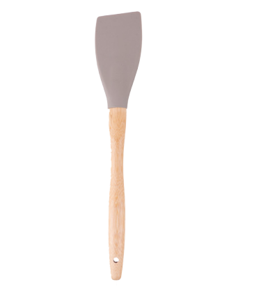 Silicone spatula with wooden handle