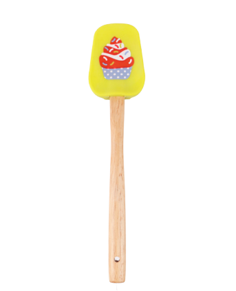 Silicone printed spatula with wooden handle