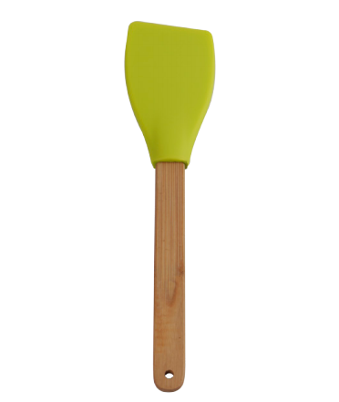 Silicone spatula with wooden handle