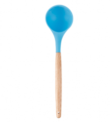 Silicone soup ladle with wooden handle