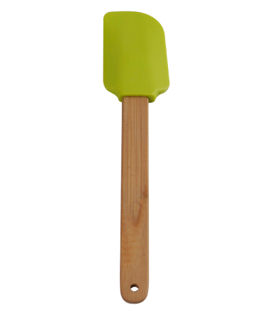 Silicone spatula with wooden handle