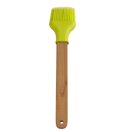 Silicone brush with wooden handle