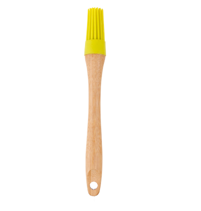 Silicone small round brush with bamboo handle