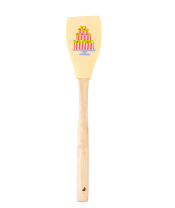 Silicone printed spatula with wooden handle