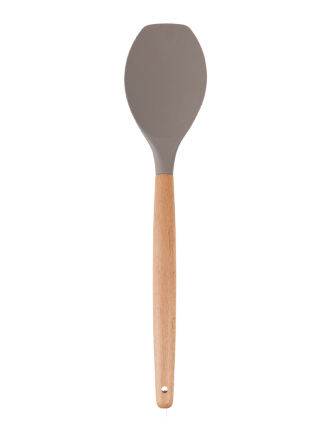 Silicone ladle with wooden handle