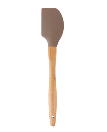 Silicone spatula with wooden handle