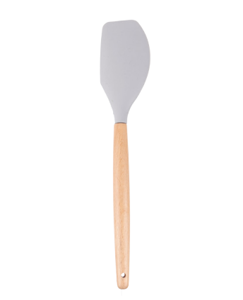 Silicone spatula with wooden handle