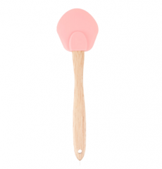 Silicone cake shape spatula with wooden handle