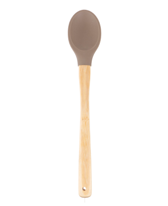 Silicone spoon with bamboo handle