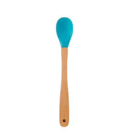 Silicone mini spoon with bamboo handle