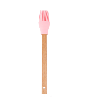 Silicone brush with wooden handle