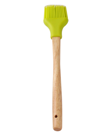 Silicone brush with wooden handle