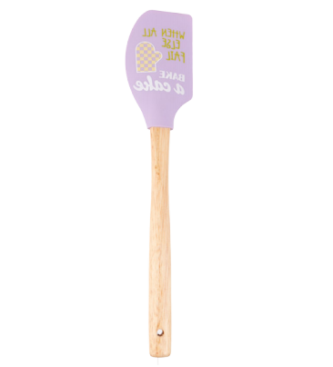 Silicone spatula with wooden handle