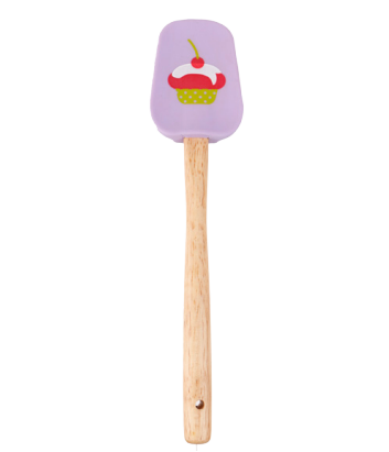 Silicone spatula with wooden handle