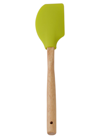 Silicone spatula with wooden handle