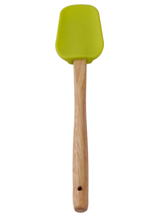 Silicone spatula with wooden handle