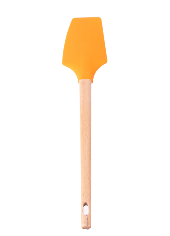 Silicone spatula with wooden handle