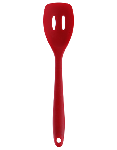 Silicone slotted salad spoon withnylon insert