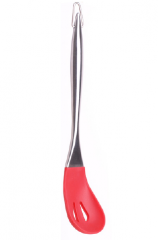 Silicone slotted spoon with SS hollow handle