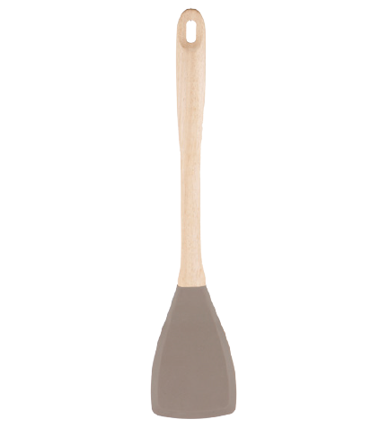 Silicone turner with wooden handle