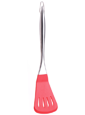 Silicone slotted turner with SS hollow handle