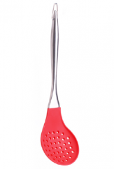 Silicone skimmer with stainless steel hollow handle