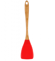 Silicone turner with bamboo handle