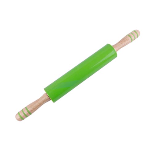Silicone rolling pin with wooden handle