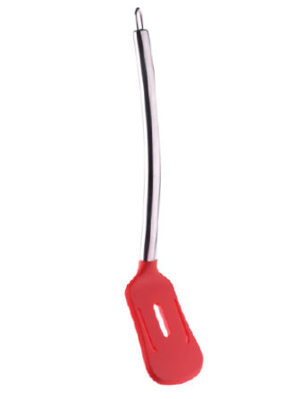 Silicone slotted turner with SS tube handle