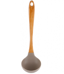 Silicone soup ladle with bamboo handle
