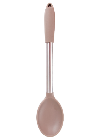 Silicone spoon with stainless steel handle silicone tube