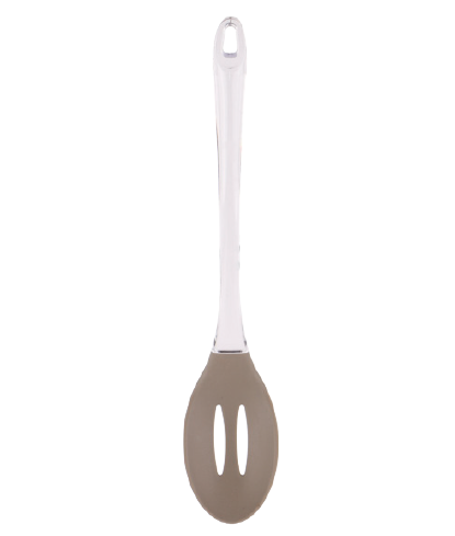 Silicone slotted spoon with PS handle