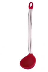 Silicone soup ladle with SS 430 tube handle