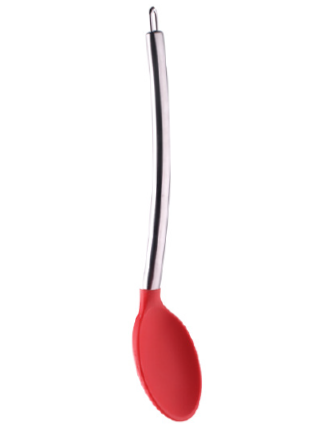 Silicone Slotted Spoon with SS tube handle