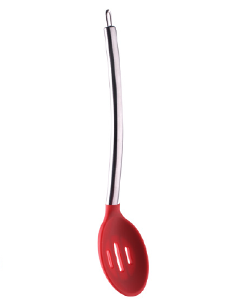 Silicone Slotted Spoon with SS tube handle