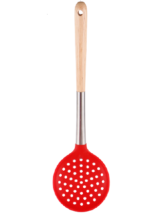 Silicone skimmer with SS and wooden handle