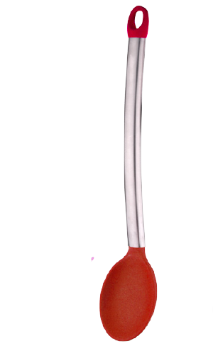 Silicone solid spoon with SS 430 tube handle