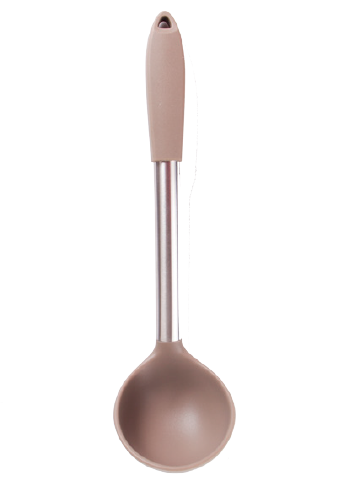Silicone soup ladle with stainless steel handle silicone tube