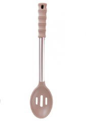 Silicone slotted spoon with stainless steel handle silicone tube