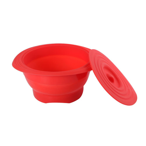 Silicone collapsible steamer,Steamer Cooker with Lid,Silicone Space Saving Pot