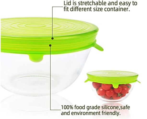 Fresh Food Storage Wraps Silicone Cover lids FDA approved material Stretch CYKH 