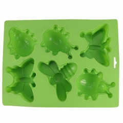 Silicone Insect Cake Mold 6 Cavity Bakeware Jelly Pudding Ice Mold DIY Soap Mold