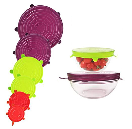S1B7 Silicone Stretch Lids,Reusable Durable&Expandable Lids to Keep Food Fresh 