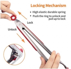 Kitchen Tongs 9/12/14 inches Stainless Steel Silicone BBQ tongs