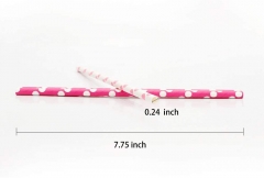 Pink Paper Drinking Straws 150 Pack